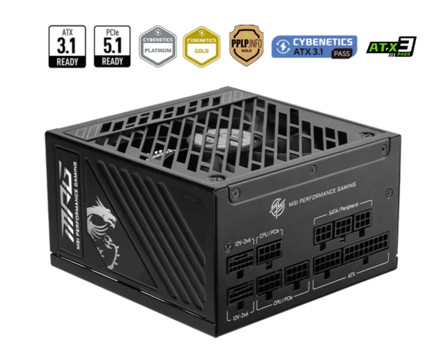 MSI MPG A1250GS PCIE5 1250 W · fotografía oficial.
