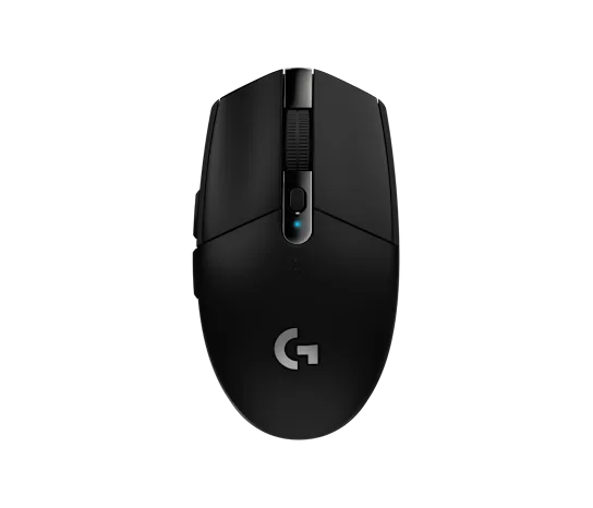 Mouse Logitech G305 LIGHTSPEED negro visto desde arriba