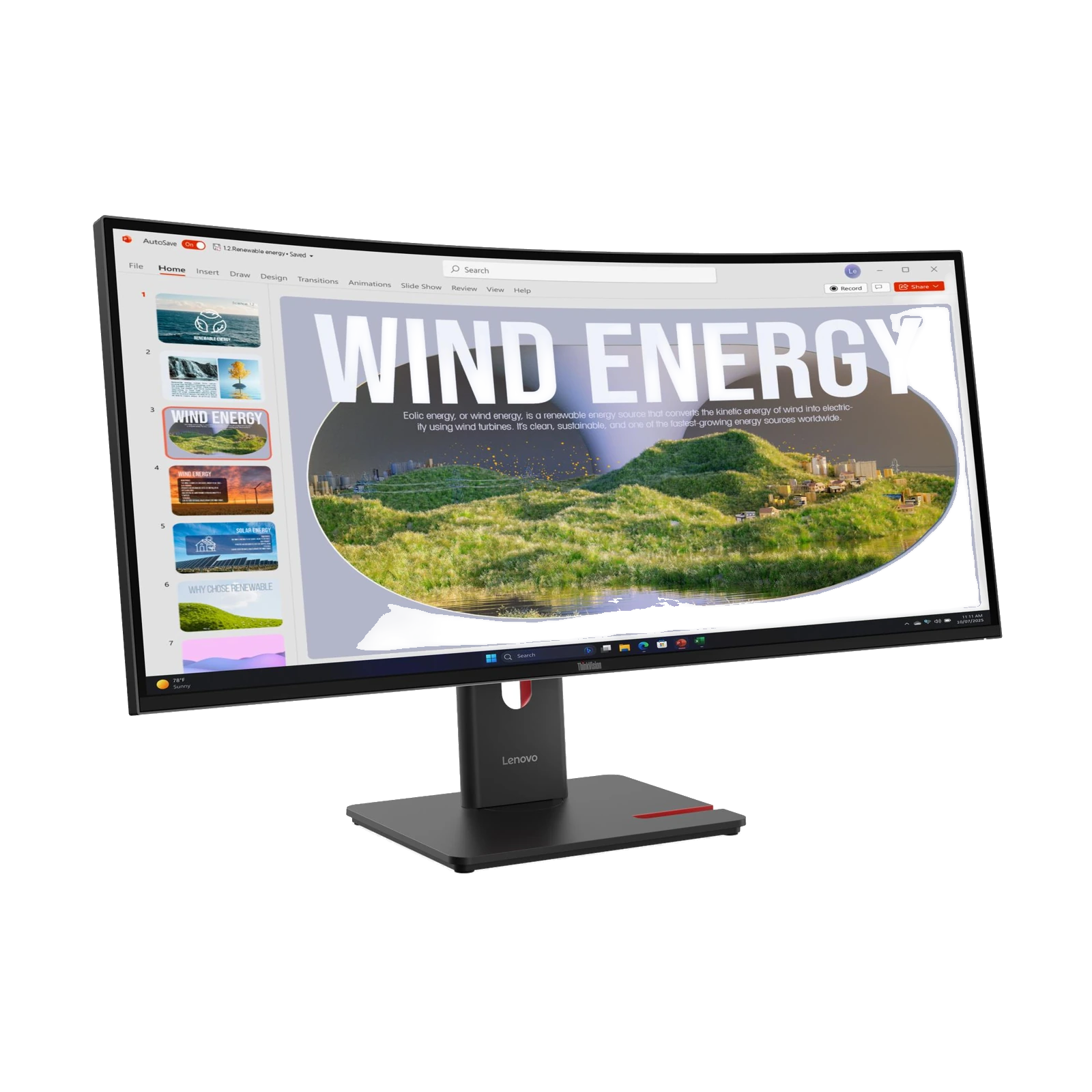 Lenovo ThinkVision T34WD-40 · 34 pulgadas · imagen oficial de la serie.