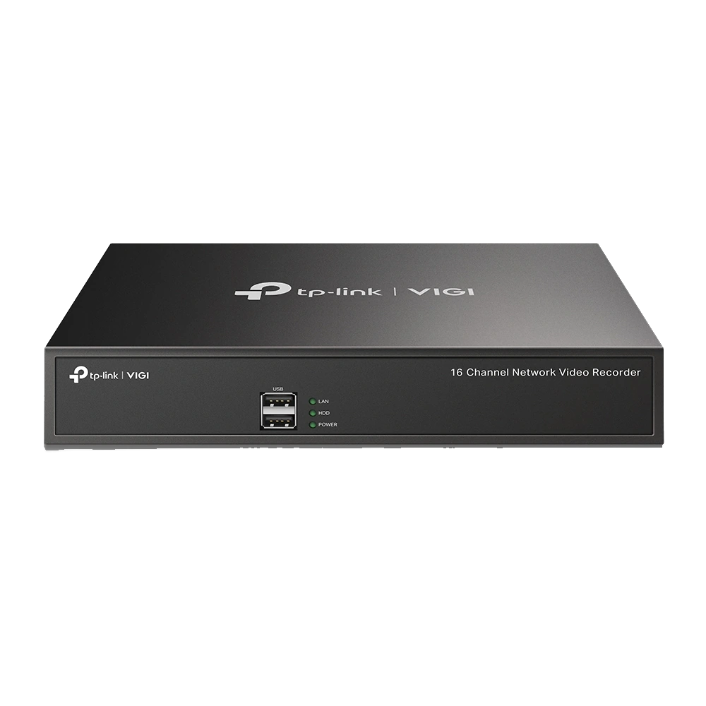 TP-Link VIGI NVR1016H · V1: vista frontal, fotografía oficial del fabricante.