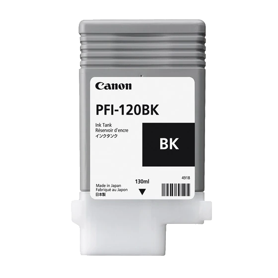 Canon PFI-120BK · Negro · fotografía oficial del fabricante.